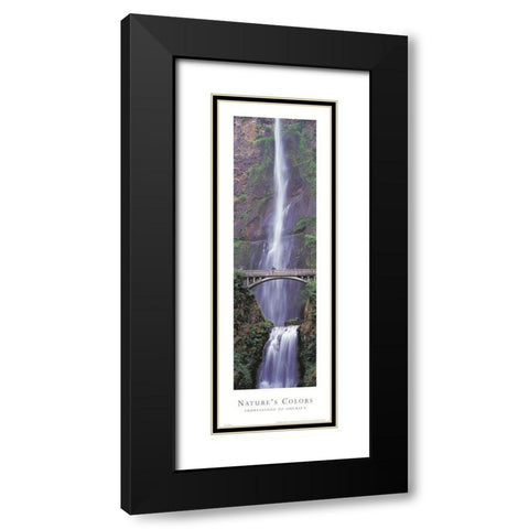 Natures Colors Waterfall Black Modern Wood Framed Art Print with Double Matting by Unknown