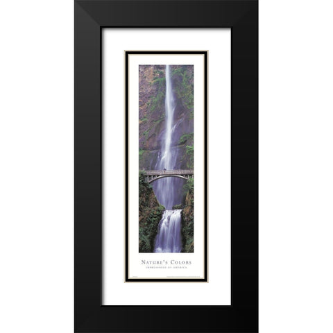 Natures Colors Waterfall Black Modern Wood Framed Art Print with Double Matting by Unknown