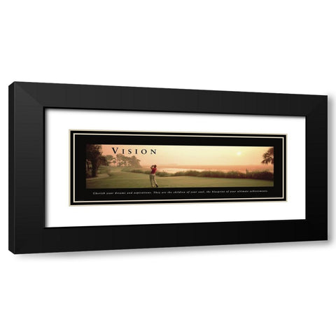 Vision - Golf Swing Black Modern Wood Framed Art Print with Double Matting by Unknown