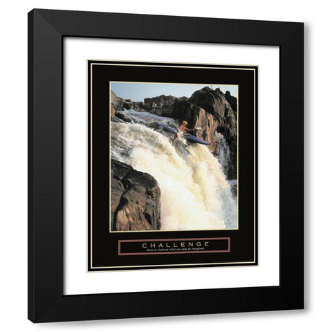 Challenge - Kayak Black Modern Wood Framed Art Print with Double Matting by Unknown