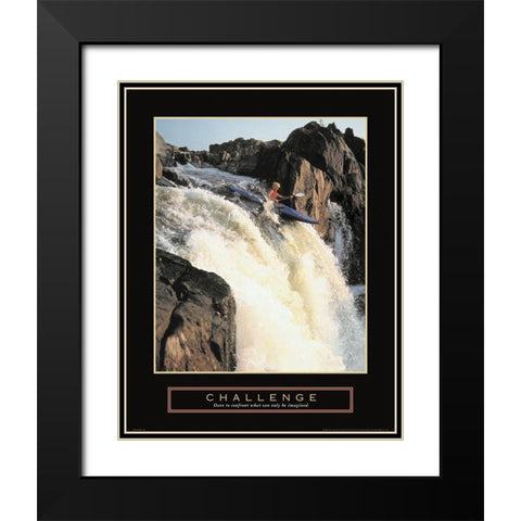 Challenge - Kayak Black Modern Wood Framed Art Print with Double Matting by Unknown
