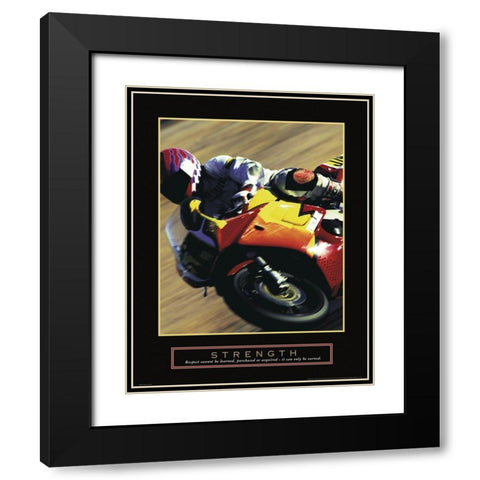 Strength - Motorcycle Black Modern Wood Framed Art Print with Double Matting by Unknown