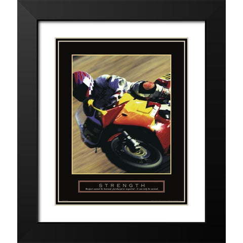 Strength - Motorcycle Black Modern Wood Framed Art Print with Double Matting by Unknown