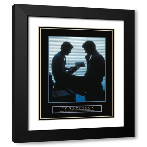 Conspiracy - Office Black Modern Wood Framed Art Print with Double Matting by Frontline