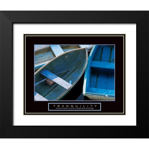 Tranquility - Boats Black Modern Wood Framed Art Print with Double Matting by Unknown