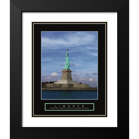 Statue of Liberty - Liberte Black Modern Wood Framed Art Print with Double Matting by Frontline