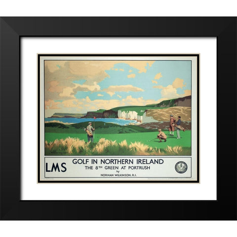Golf - Northern Island Black Modern Wood Framed Art Print with Double Matting by Unknown