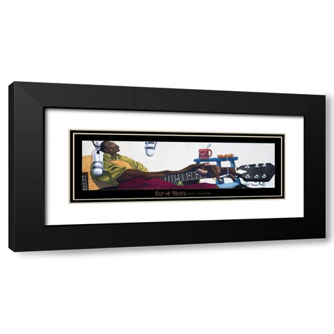 Cup of Blues Black Modern Wood Framed Art Print with Double Matting by Frontline