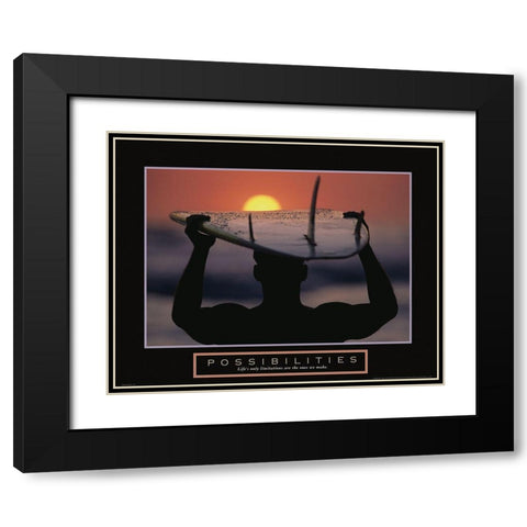 Possibilities - Surfer Black Modern Wood Framed Art Print with Double Matting by Frontline