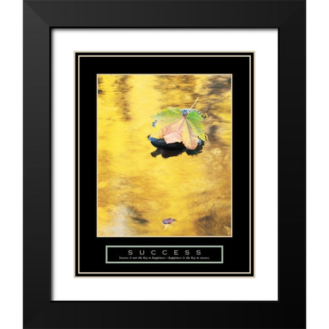 Success - Leaf Black Modern Wood Framed Art Print with Double Matting by Frontline