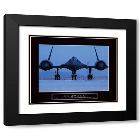 Command - Jet Black Modern Wood Framed Art Print with Double Matting by Frontline