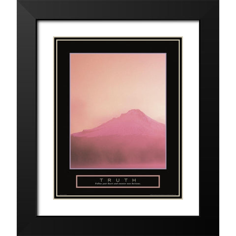 Truth - Mist Mountain Black Modern Wood Framed Art Print with Double Matting by Frontline