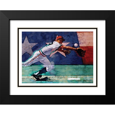 Olympic Baseball Black Modern Wood Framed Art Print with Double Matting by Frontline