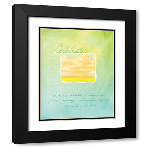 Celebrate Inspirational Black Modern Wood Framed Art Print with Double Matting by Frontline