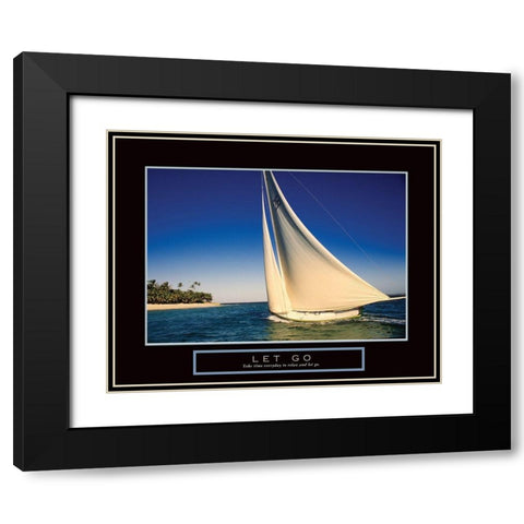 Let Go - Sailing Black Modern Wood Framed Art Print with Double Matting by Frontline