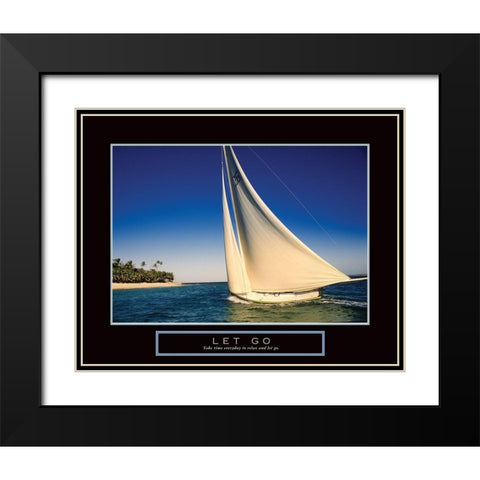 Let Go - Sailing Black Modern Wood Framed Art Print with Double Matting by Frontline