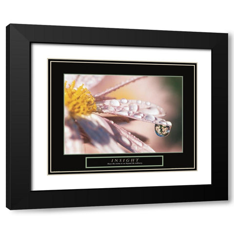 Insight - Dewdrop Black Modern Wood Framed Art Print with Double Matting by Frontline