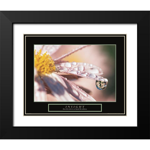 Insight - Dewdrop Black Modern Wood Framed Art Print with Double Matting by Frontline