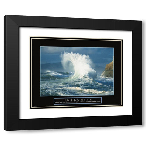 Integrity - Wave Black Modern Wood Framed Art Print with Double Matting by Frontline