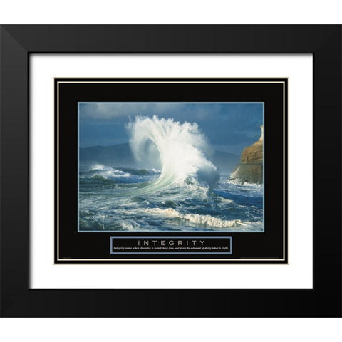 Integrity - Wave Black Modern Wood Framed Art Print with Double Matting by Frontline