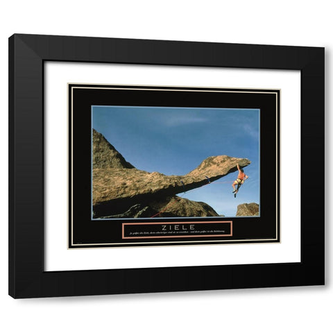 Ziele - Cliffhanger Black Modern Wood Framed Art Print with Double Matting by Frontline