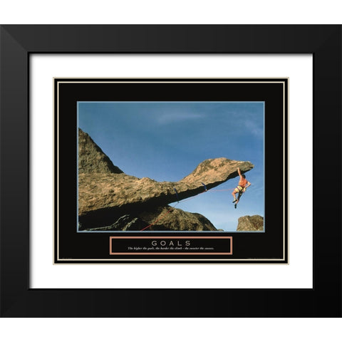 Goals - Cliffhanger Black Modern Wood Framed Art Print with Double Matting by Frontline