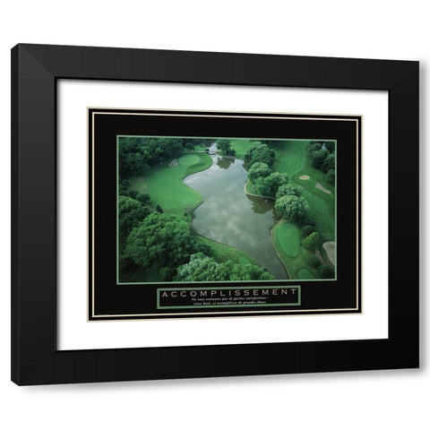 Accomplissement - Golf Black Modern Wood Framed Art Print with Double Matting by Frontline