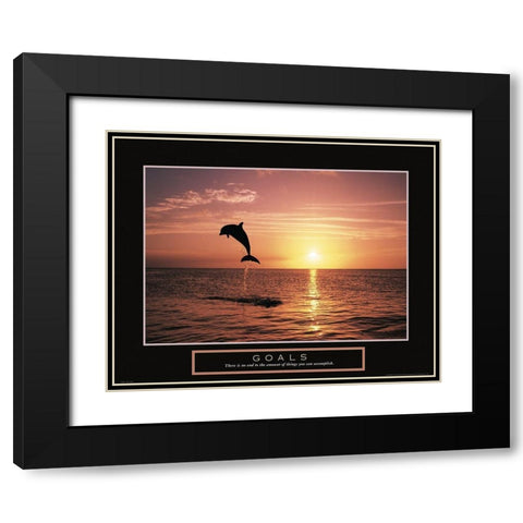 Goals - Dolphin Black Modern Wood Framed Art Print with Double Matting by Frontline