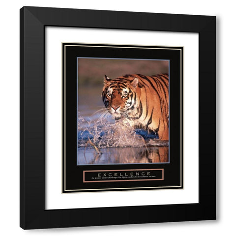 Excellence - Tiger Black Modern Wood Framed Art Print with Double Matting by Frontline