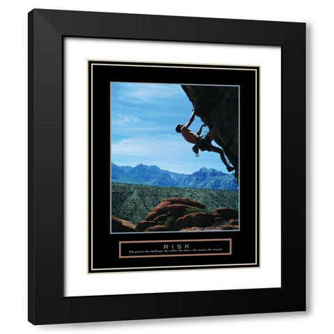 Risk - Climber Black Modern Wood Framed Art Print with Double Matting by Frontline