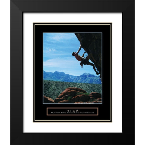 Risk - Climber Black Modern Wood Framed Art Print with Double Matting by Frontline