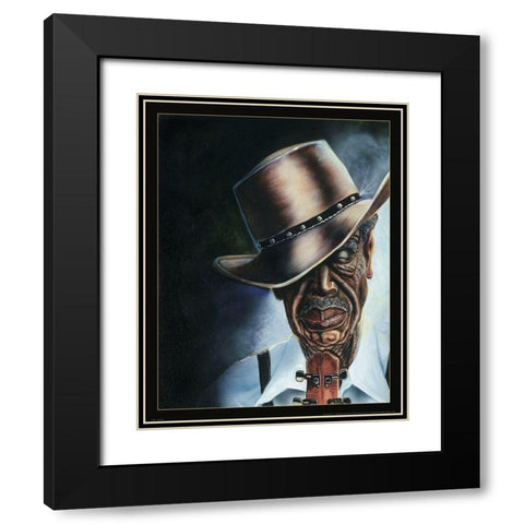 Blues Legend Black Modern Wood Framed Art Print with Double Matting by Frontline