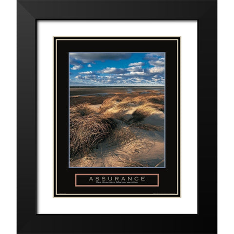 Assurance - Beach Grass Black Modern Wood Framed Art Print with Double Matting by Frontline