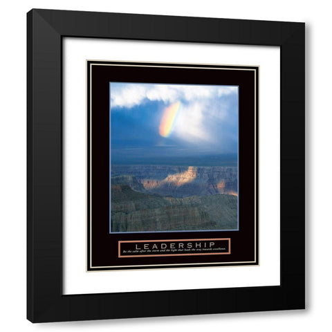 Leadership - Rainbow Black Modern Wood Framed Art Print with Double Matting by Frontline