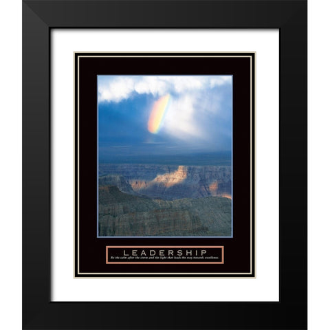 Leadership - Rainbow Black Modern Wood Framed Art Print with Double Matting by Frontline