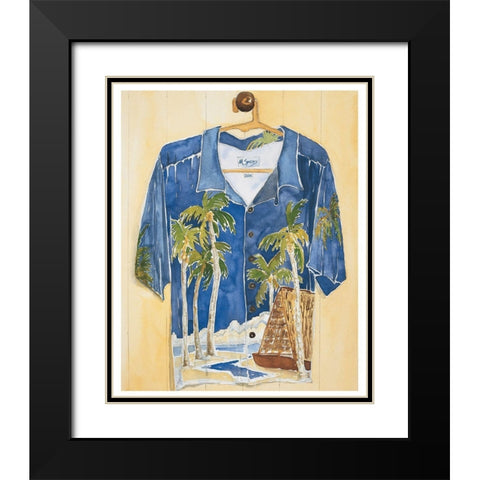 Palm Trees Shirt Black Modern Wood Framed Art Print with Double Matting by Frontline