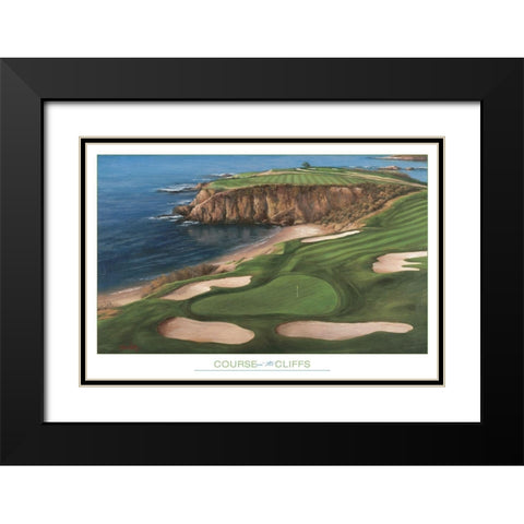 Course on the Cliffs Black Modern Wood Framed Art Print with Double Matting by Frontline