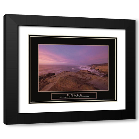 Goals - Beach Black Modern Wood Framed Art Print with Double Matting by Frontline