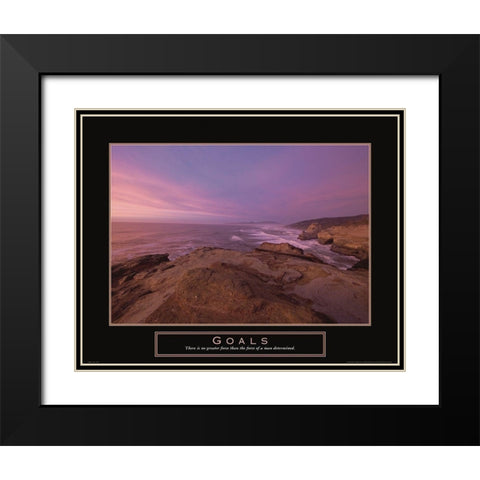 Goals - Beach Black Modern Wood Framed Art Print with Double Matting by Frontline