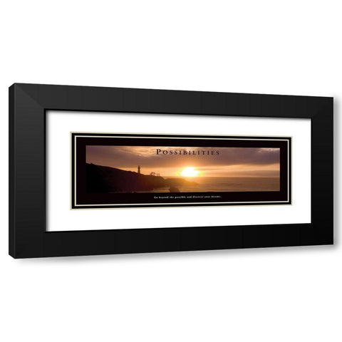 Possibilities - Lighthouse Black Modern Wood Framed Art Print with Double Matting by Frontline