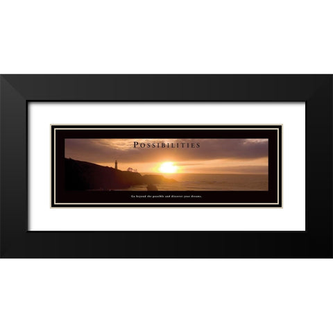 Possibilities - Lighthouse Black Modern Wood Framed Art Print with Double Matting by Frontline