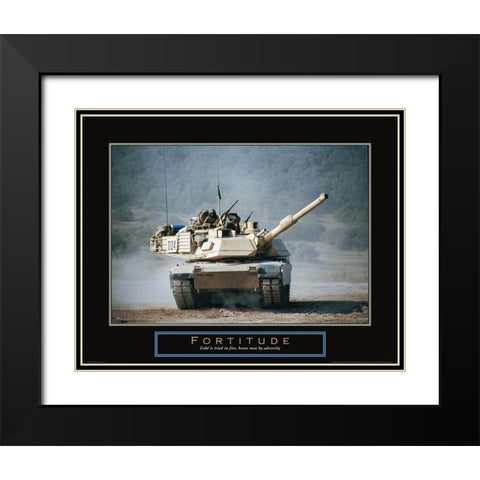 Fortitude - Tank Black Modern Wood Framed Art Print with Double Matting by Frontline