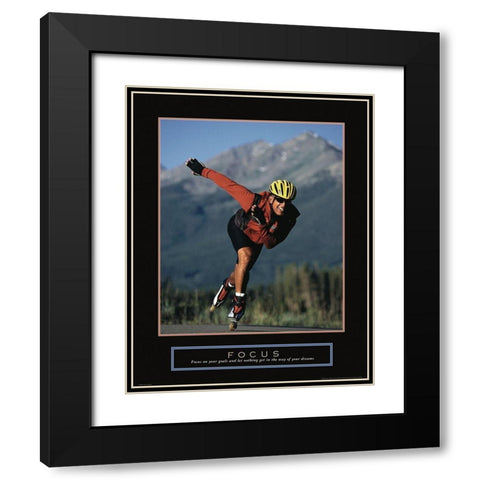 Focus - Inline Skater Black Modern Wood Framed Art Print with Double Matting by Frontline