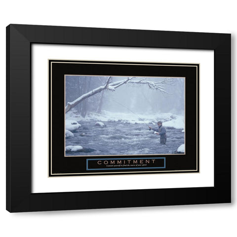 Commitment - Fisherman Black Modern Wood Framed Art Print with Double Matting by Frontline