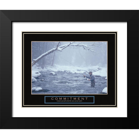 Commitment - Fisherman Black Modern Wood Framed Art Print with Double Matting by Frontline