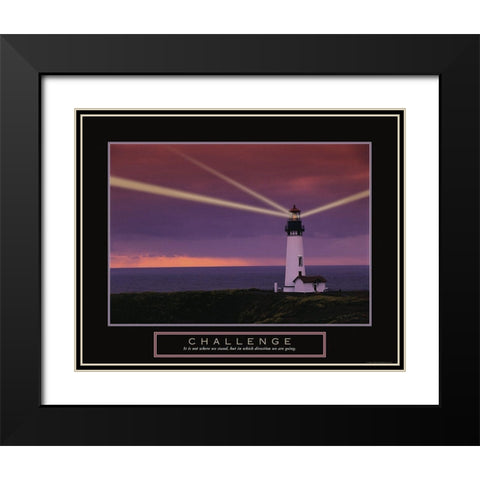 Challenge - Lighthouse Black Modern Wood Framed Art Print with Double Matting by Frontline
