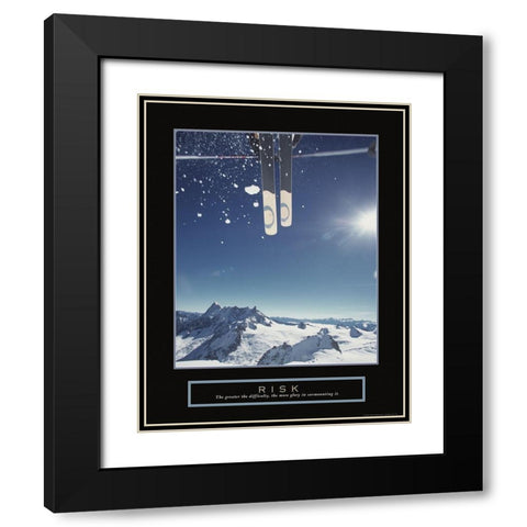 Risk - Ski Jump Black Modern Wood Framed Art Print with Double Matting by Frontline