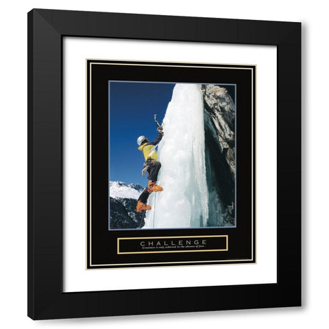 Challenge - Ice Climber Black Modern Wood Framed Art Print with Double Matting by Frontline