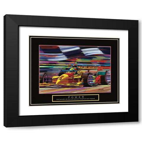 Power - Race Car Black Modern Wood Framed Art Print with Double Matting by Frontline