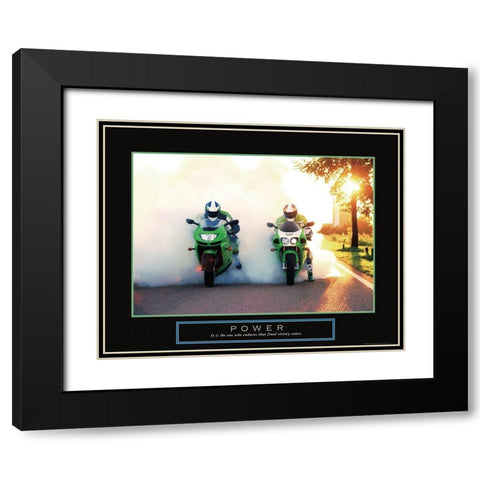 Power - Motorcycles Black Modern Wood Framed Art Print with Double Matting by Frontline